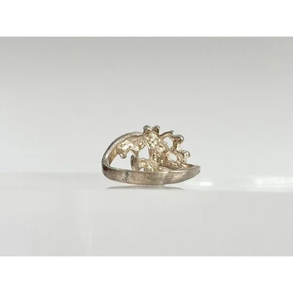 Multi Heart Shaped Carved Love Themed Sterling Silver 925 Vintage Ring - sz 6 - Picture 5 of 14